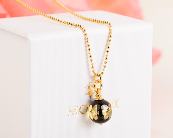 Featured listing image: Minimalist faceted amber pendant BLISS