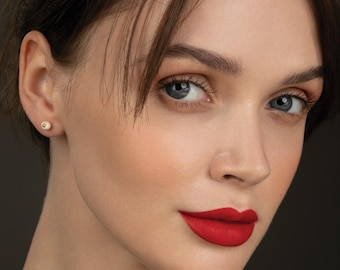 White amber earrings stud ROYAL WHITE