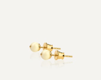 White amber earrings stud ROYAL WHITE