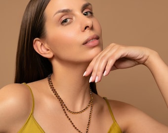 Baltic Gemstone Amber Necklace: Honey Yellow Gemstone, 24k Gold Vermeil