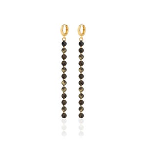 Long Baltic Amber Drop Earrings: 24k Gold Vermeil, Sterling Silver