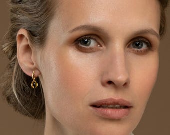 Baltic Amber Earring, Luxury amber gift, Raw Amber earrings, Baltic Amber Jewelry Gold Drop Earrings, Amber gold earrings, Baltic amber gift