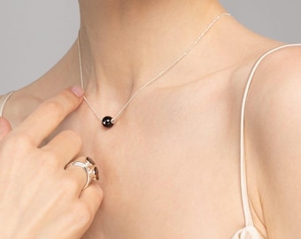 Small Cherry red amber pendant with silver MERLOT