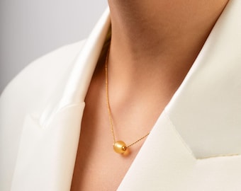 Minimalist Lemon Yellow Amber Necklace – 925 Sterling Silver or 24K Gold Vermeil