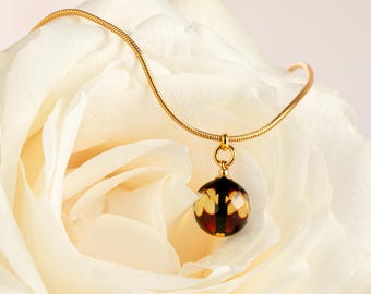 24K Gold vermeil necklace with faceted amber BLISS