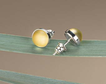 Amber Earrings for Women with Silver Studs AUREA LEMON
