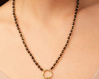 Faceted Dark Baltic Amber Necklace – 24k Gold Vermeil Wrap Bracelet