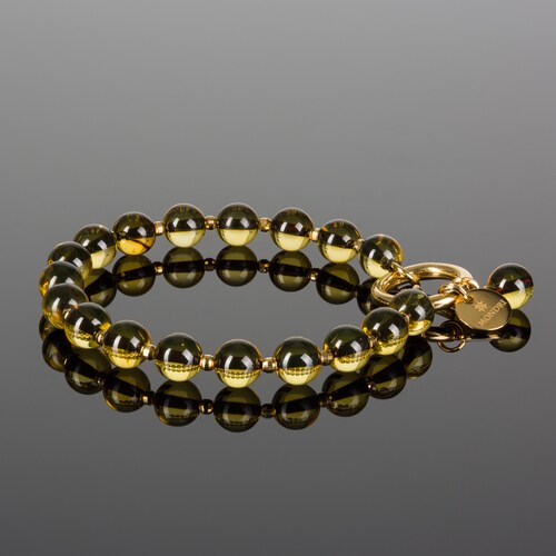 Yellow stone bracelet, Baltic stone bracelet, Bracelet shops for women, Luxury gemstone, Gemstone with 24k gold vermeil, Clear gemstone