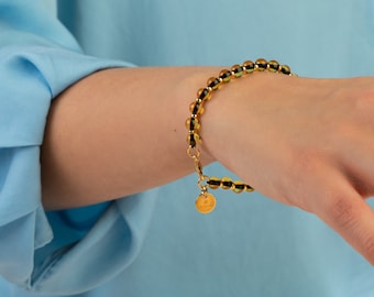 Tiger Baltic Amber Bead Bracelet