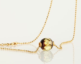 BLISS – Minimalist Baltic Amber Pendant Necklace