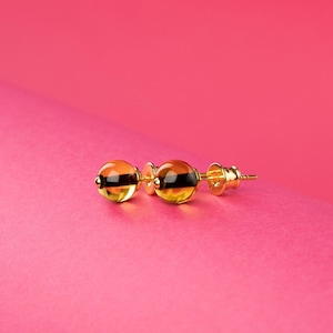 Yellow amber, Amber stud earrings, Amber studs, Amber gold, Minimalist studs, Baltic amber studs, Amber jewelry, Honey earrings, Studs