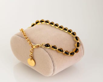 Tiger Baltic Amber Bead Bracelet