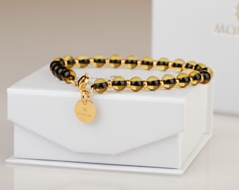 Tiger Baltic Amber Bead Bracelet