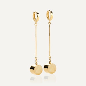 24k Gold Vermeil White Amber Drop Earrings: Baltic Sterling Silver