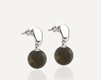 Black Amber Earrings NERO