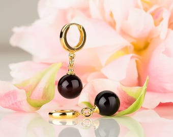 Cherry amber earrings GOLDEN CHERRY