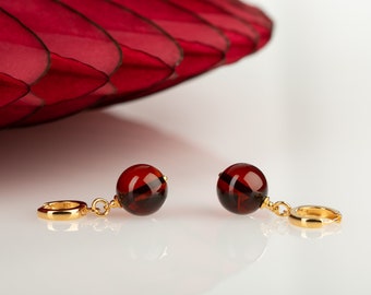 Cherry amber earrings GOLDEN CHERRY