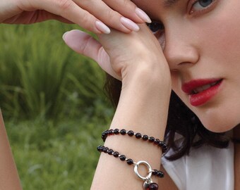 Red amber double bracelet CHERRY