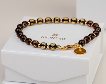 Faceted amber bracelet, Yellow - red amber, Baltic amber bracelet, 24k gold vermeil, natural Baltic amber bracelet, Bracelet women