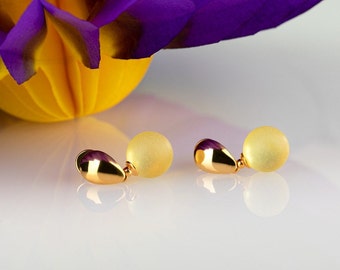 Yellow amber drop earrings GOLD LEMON