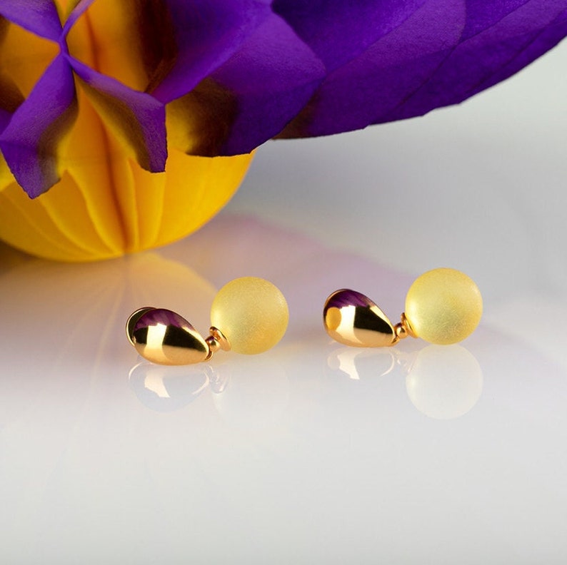 Yellow amber drop earrings, Real amber earrings, Baltic amber, Lemon amber, Amber gold earrings, Amber earrings, Yellow amber earrings image 3