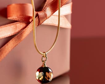 24K Gold vermeil necklace with faceted amber BLISS