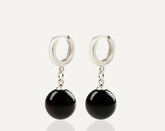 CHERRY AMBER drop earrings with 925 sterling silver