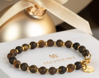 Raw Baltic Amber Bracelet with 6 mm black natural amber beads – GOLDEN NERO
