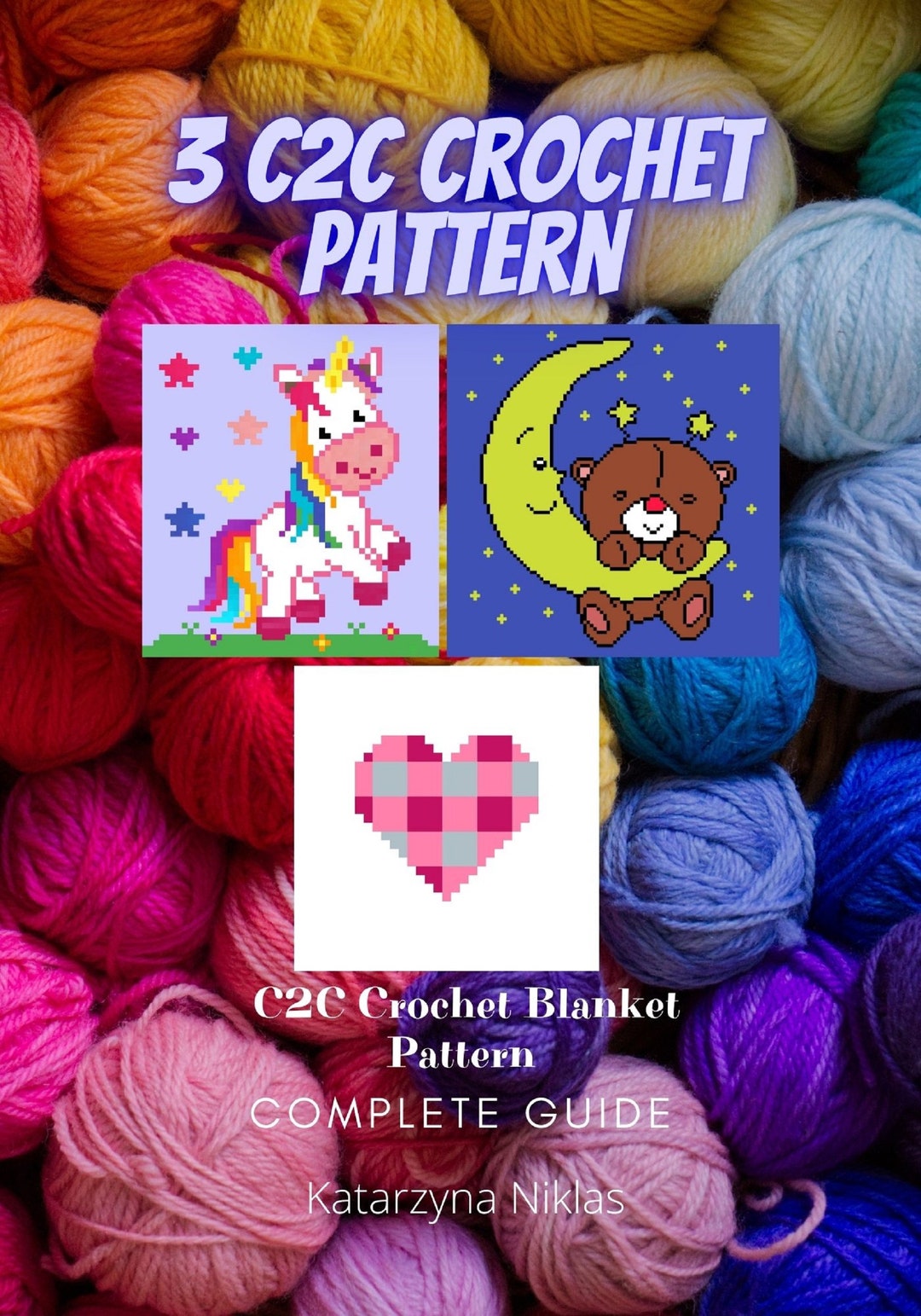 Set of 3 C2C Crochet Blanket Patterns, PDF Digital Download - Etsy