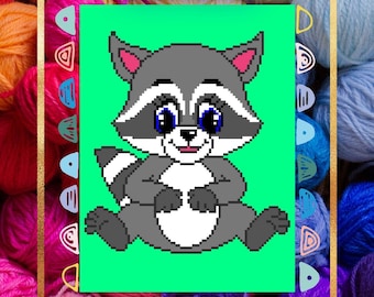 Raccoon, C2C Crochet Blanket Pattern, PDF Pattern