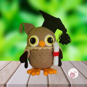 Crochet Graduation Owl – Handmade Amigurumi Plushie