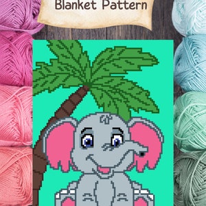 C2C Crochet Blanket Pattern, Elephant, PDF Digital Download