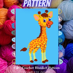 C2C Crochet Blanket Pattern, Giraffe, PDF Digital Download