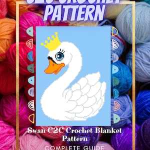 C2C Crochet Blanket Pattern, Swan, PDF Digital Download