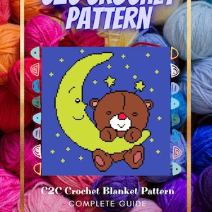 C2C Crochet Blanket Pattern, Teddy, PDF Digital Download