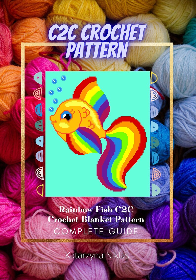C2C Crochet Blanket Pattern, Rainbow Fish, PDF Digital Download - Etsy ...