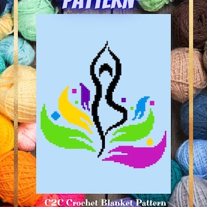 C2C Crochet Blanket Pattern, Yoga Flow, PDF Digital Download