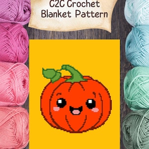 Pumpkin C2C Crochet Blanket Pattern - PDF Download