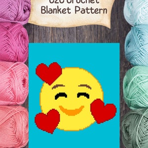 C2C Crochet Blanket Pattern, Emoticon, PDF Digital Download