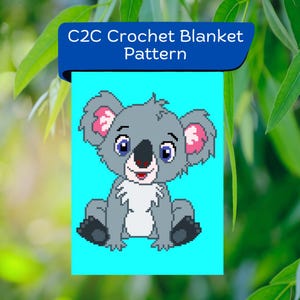 C2C Crochet Blanket Pattern, Koala, PDF Digital Download