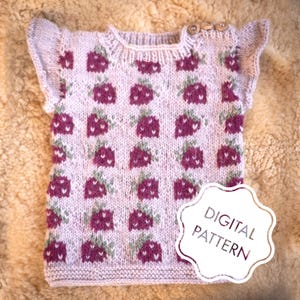 Strawberry Sweater – Adorable Knitting Pattern for Baby & Toddler | Sizes Newborn to 4Y | Instant PDF Download – Birthday Gift – Easter