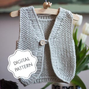 Gretas Vest Knitting Pattern english german, vest, sweater, babyknits, birthday gift, kidswear, handmade, knitwear,  pullover, jacket, knit