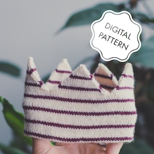 Little Prince(ss) Crown Knitting Pattern ENGLISH GERMAN, headband, birth gift, make believe, birthday gift, handmade, knitting pattern kids