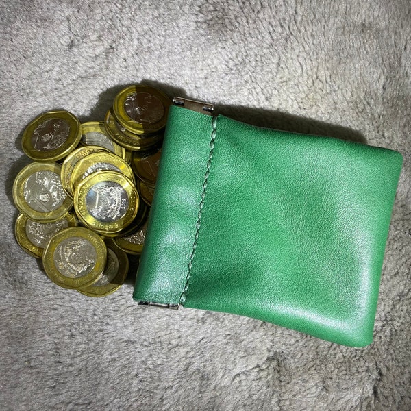 Leather pouch pdf pattern, flexible frame pouch, spring opening purse, flexible frame bag, coin purse, leather coin pouch pattern,