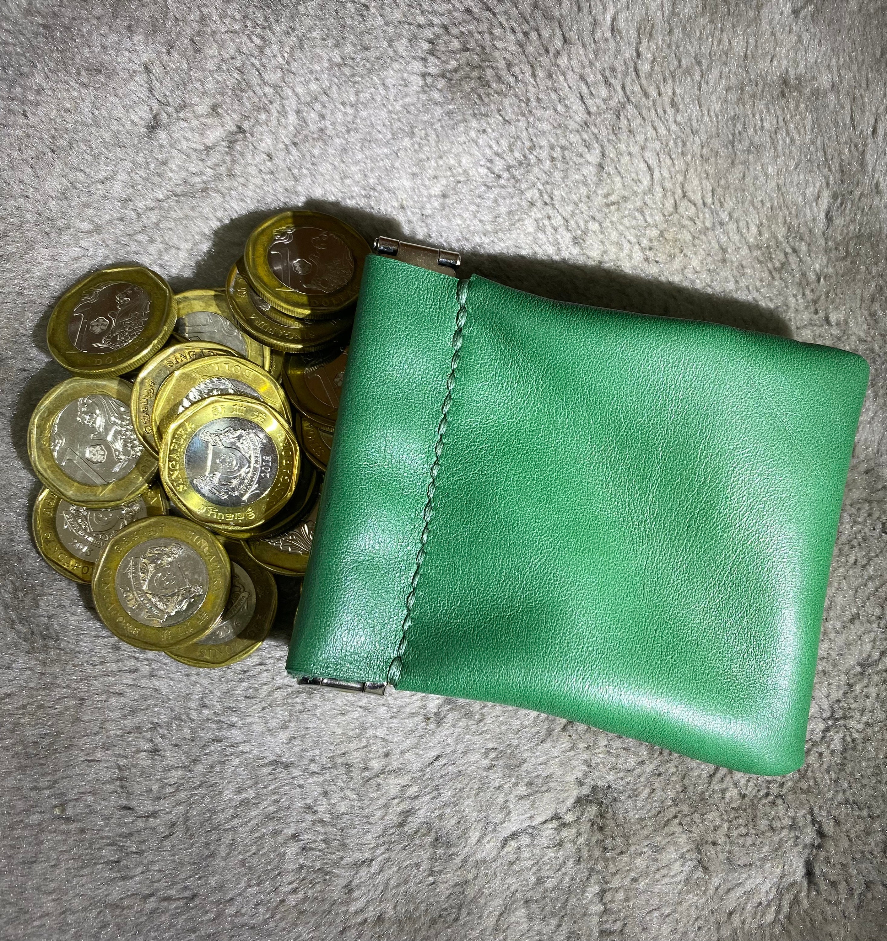 Leather Small Clasp Coin Purse ,leather Coin Purse, Genuine