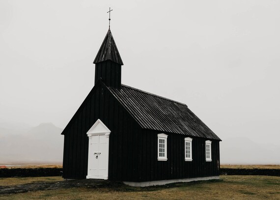 Iceland Black Church Etsy