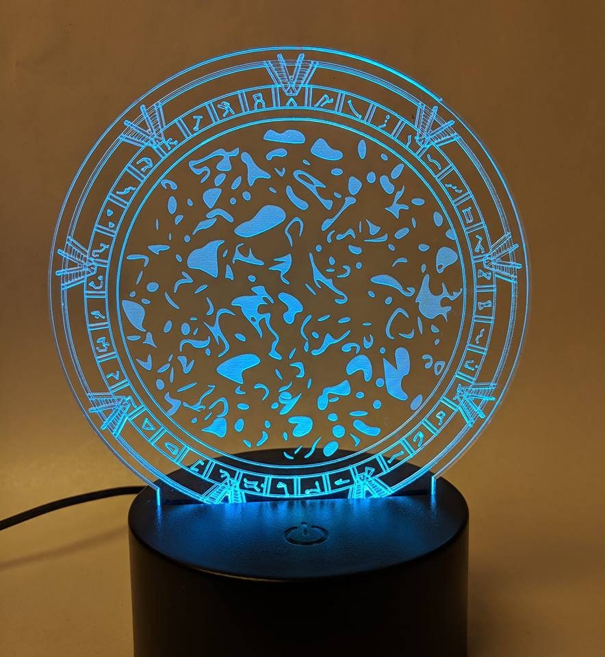 Stargate Acrylic lamp edge lit light Acrylic night light | Etsy