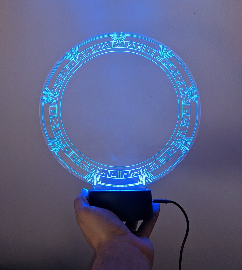 Stargate Acrylic Lamp Edge Lit Light Acrylic Night Light Etsy