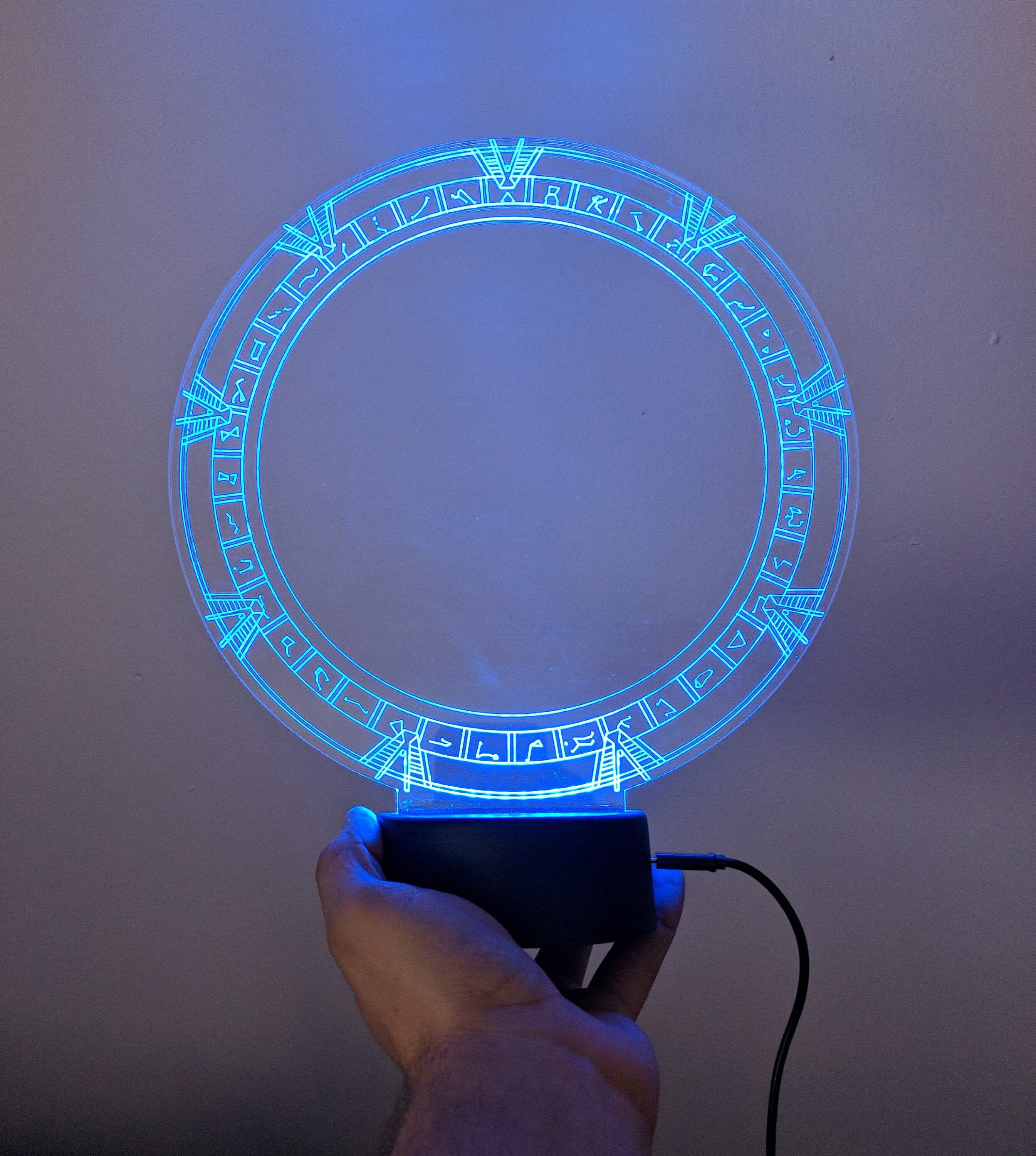 Stargate Acrylic lamp edge lit light Acrylic night light Etsy