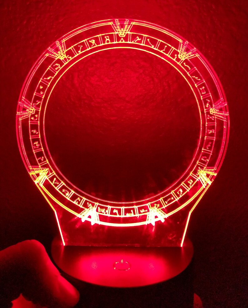 Stargate Acrylic Lamp Edge Lit Light Acrylic Night Light Etsy